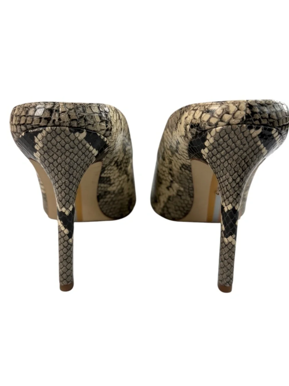 Sam Edelman Harlee Snakeskin Print Mule Heels Pointed Toe Pumps Size 10 NWOT
